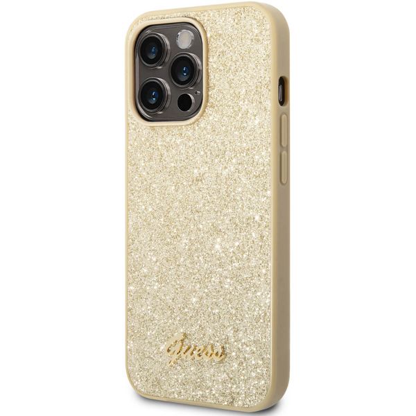 Guess Coque Glitter Flakes Apple iPhone 14 Pro - Doré