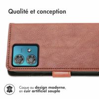 imoshion Étui de télephone portefeuille de luxe Motorola Moto G84 - Marron