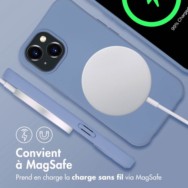 imoshion Coque arrière Color avec cordon amovible et MagSafe Apple iPhone 15 - Ash Blue