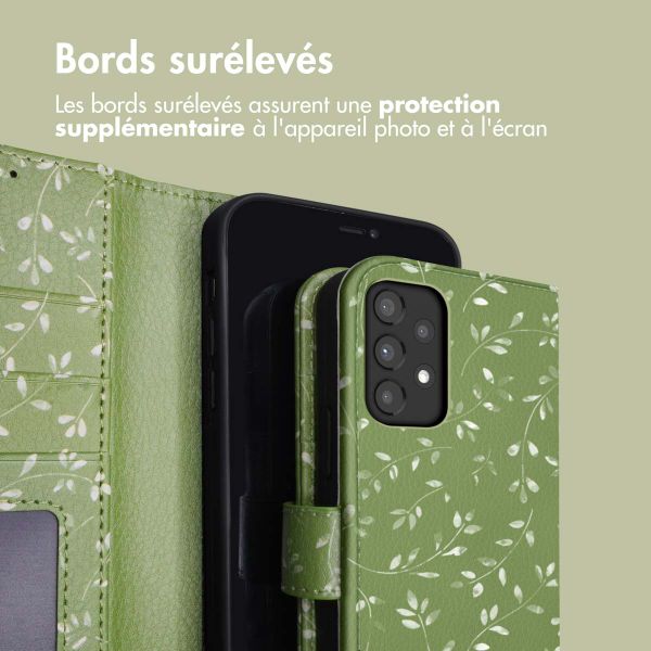 imoshion Étui de télephone portefeuille Design Samsung Galaxy A33 - Green Flowers