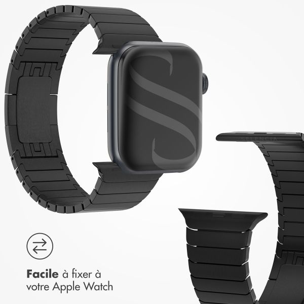 Selencia Bracelet à maillons en acier Apple Watch | 44/45/46/49 mm - Noir
