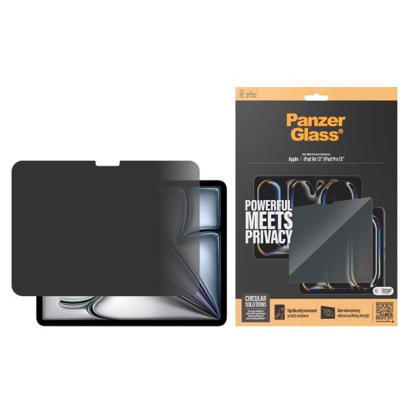 PanzerGlass Protection d'écran Privacy Ultra-Wide Fit Apple iPad Pro 13 (2025) M5 / (2024) M4 / Air 13 pouces (2026) M4 / (2025) M3 / (2024) M2
