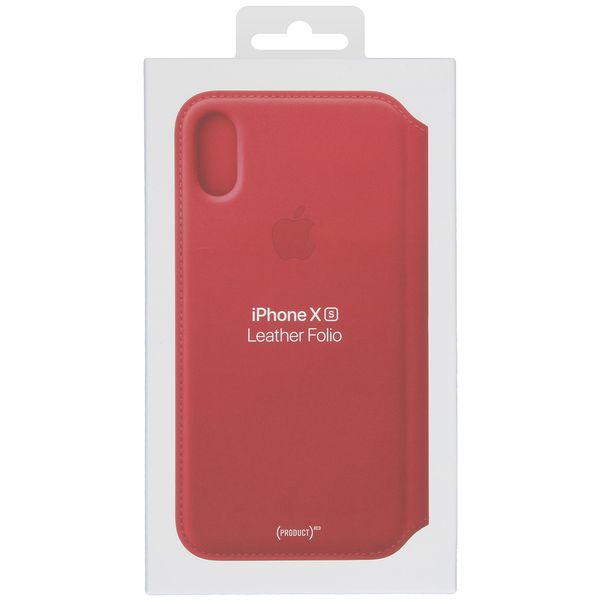 Apple Étui de télephone portefeuille Leather Folio Apple iPhone X / Xs - Rouge