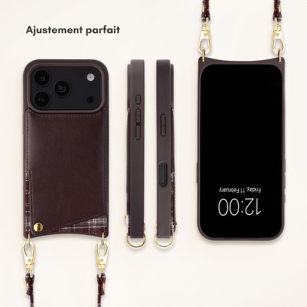 Selencia Coque de télephone Nova avec cordon et porte-cartes Apple iPhone 18 Pro / 17 Pro - Checks