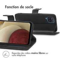 imoshion Étui de télephone portefeuille de luxe Samsung Galaxy A12 - Noir
