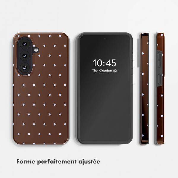 Selencia Coque arrière Vivid avec MagSafe Samsung Galaxy S26 FE - Happy Dots Chocolate