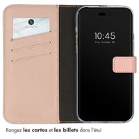Selencia Étui portefeuille en cuir véritable Apple iPhone 14 Pro Max - Dusty Pink