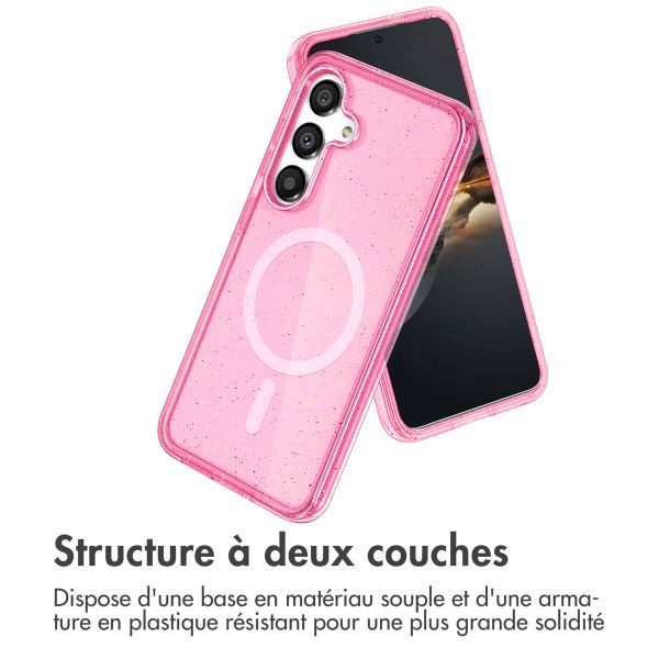 imoshion Coque Pailletée avec MagSafe Samsung Galaxy S24 - Paillettes Rose