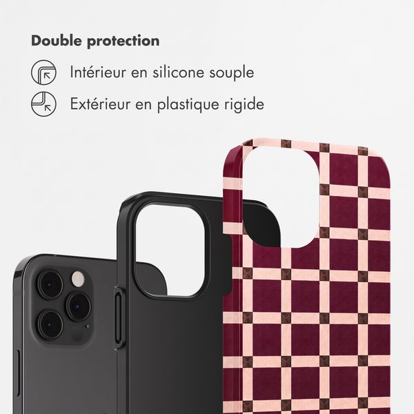Selencia Coque arrière Vivid Apple iPhone 12 (Pro) - Check This Burgundy