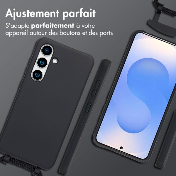 imoshion Coque arrière Color avec cordon amovible et MagSafe Samsung Galaxy S25 / S24 - Noir
