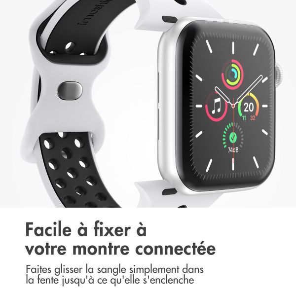 imoshion Bracelet Sport⁺ en silicone Apple Watch | 38/40/41/42 mm - Taille M/L - White / Black