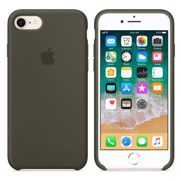 Apple Coque en silicone Apple iPhone SE (2022 / 2020) / 8 / 7 - Dark Olive