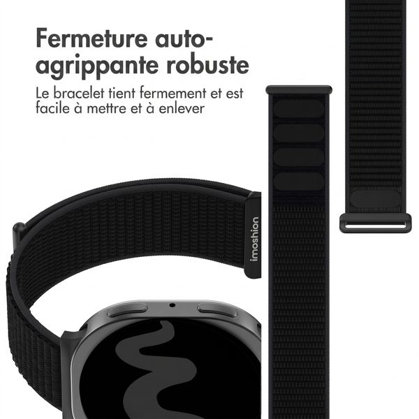 imoshion Bracelet en nylon Samsung Galaxy Watch 8 (40/44mm) / Classic (46mm) - Noir