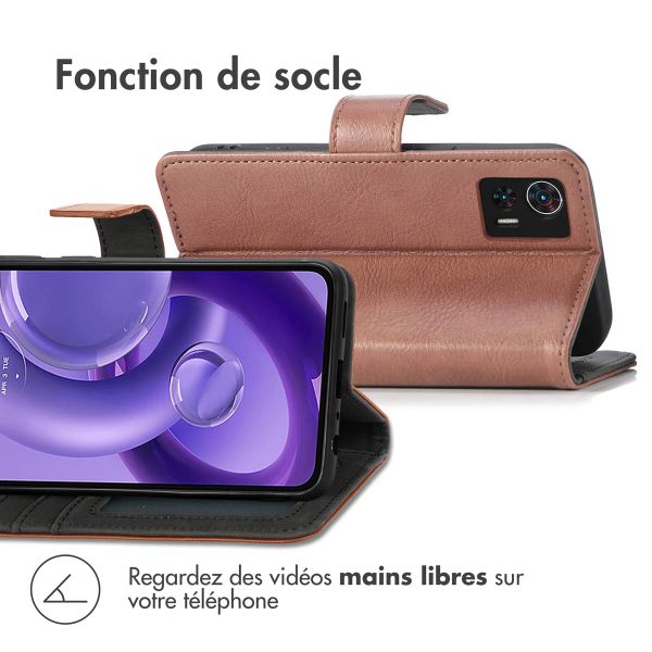 imoshion Étui de télephone portefeuille de luxe Motorola Edge 30 Neo - Marron
