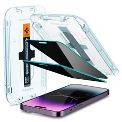 Spigen Protection d'écran en verre trempé GLAStR Privacy Applicator - lot de 2 Apple iPhone 14 Pro Max