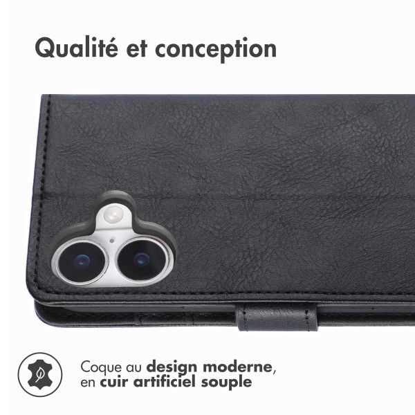 imoshion Étui de télephone portefeuille de luxe Apple iPhone 16 - Noir