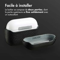 Accezz Coque en cuir véritable  Apple Airpods Pro - Noir