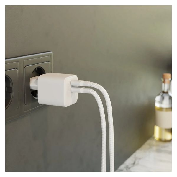 Zens Chargeur compact 2x USB-C 45W - Adaptateur secteur - Blanc