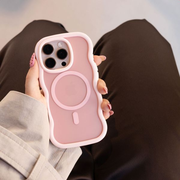 Selencia Coque arrière Wavy avec MagSafe Samsung Galaxy S25 / S24 - Soft Pink