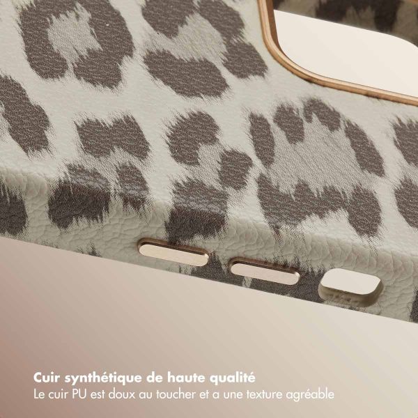 Selencia Coque Sabi imprimé panthère avec MagSafe Apple iPhone 12 (Pro) - Soft Ivory
