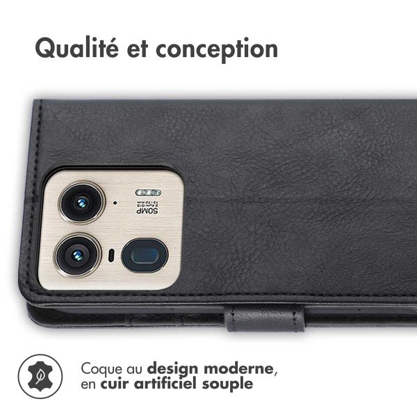 imoshion Étui de télephone portefeuille de luxe Motorola Edge 50 Ultra - Noir