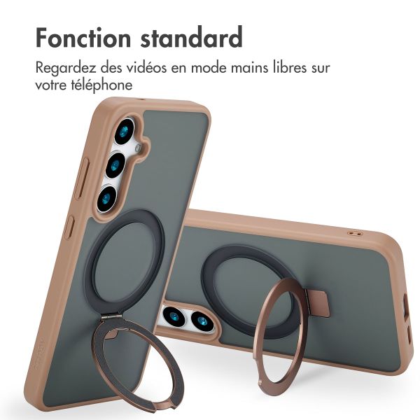 Accezz Coque Ring Stand avec MagSafe Samsung Galaxy S24 Plus - Marron