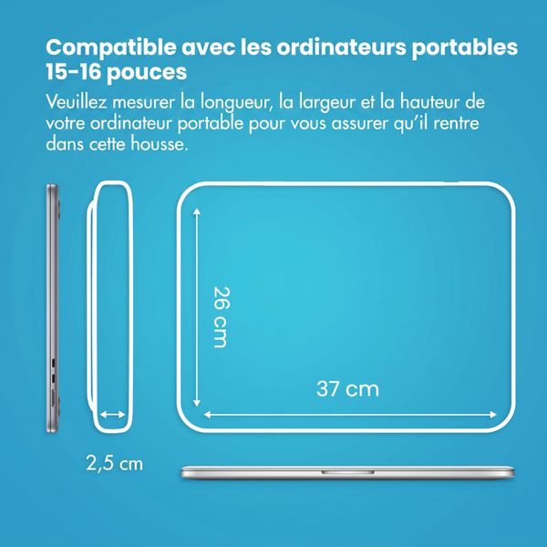 imoshion Pochette ordinateur avec compartiment 15-16 pouces - Noir