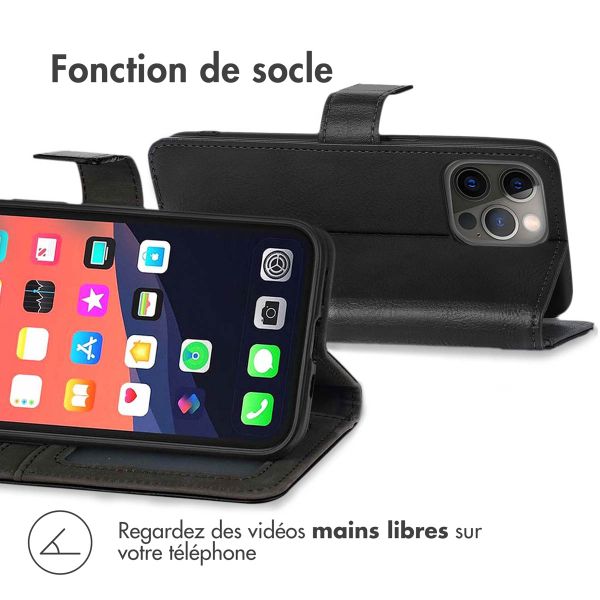 imoshion Étui de télephone portefeuille de luxe Apple iPhone 13 Pro Max - Noir