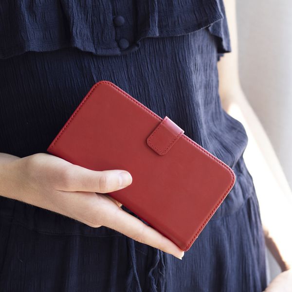 Selencia Étui portefeuille en cuir véritable Samsung Galaxy S21 - Rouge