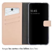 Selencia Étui portefeuille en cuir véritable Samsung Galaxy S25 Plus - Dusty Pink