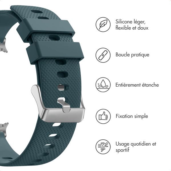 imoshion Bracelet en silicone flexible Samsung Galaxy Watch 8 (40/44mm) / Classic (46mm) - Blackish Green