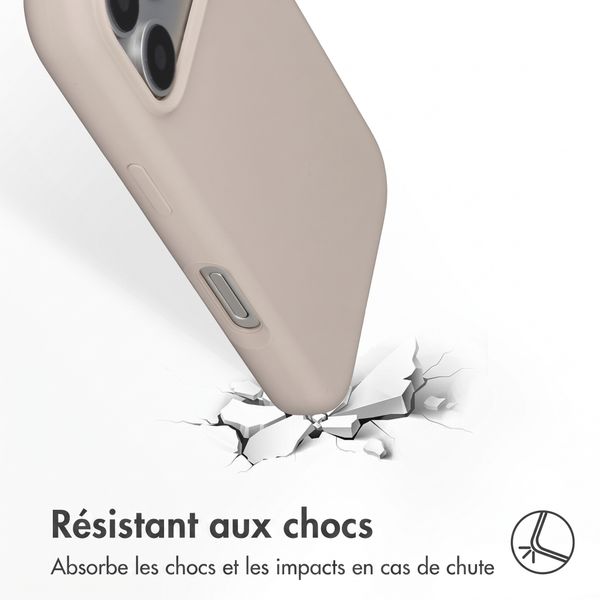 Accezz Coque Liquid Silicone avec MagSafe Apple iPhone 18 Pro / 17 Pro - Stone