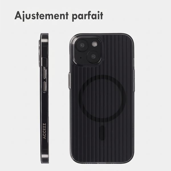 Accezz Coque arrière Lite avec MagSafe | Fluted | Apple iPhone 15 - Noir