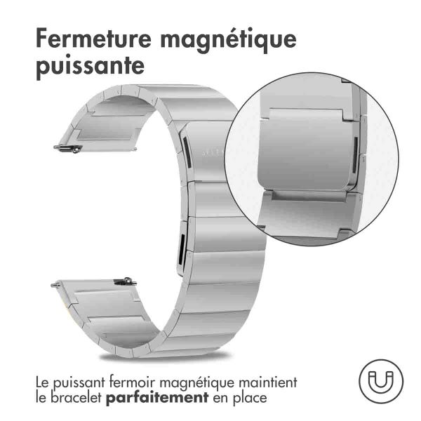 Selencia Bracelet magnétique en acier  - Connexion universelle 20 mm - Argent