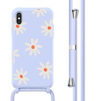 imoshion Coque design en silicone avec cordon Apple iPhone X / Xs - Lila Flower Distance