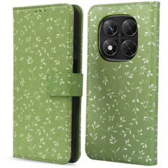 imoshion Étui de télephone portefeuille Design Xiaomi Redmi Note 14 Pro (5G) / 14 Pro Plus (5G) - Green Flowers