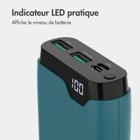 imoshion Batterie externe 20 000 mAh - Chargeur rapide 22,5 W - USB-C / USB-A - Vert pétrole