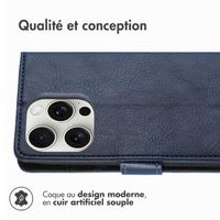 imoshion Étui de télephone portefeuille de luxe Apple iPhone 16 Pro - Bleu foncé