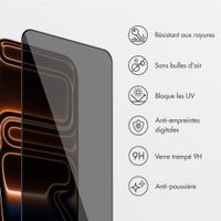 Accezz Protection d'écran en verre trempé avec filtre de confidentialité + Applicateur Apple iPhone 17 Pro Max