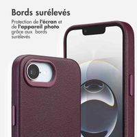 Accezz Coque arrière en cuir avec MagSafe Apple iPhone 17e / 16e - Heath Purple