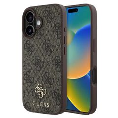 Guess Coque 4G Metal Logo MagSafe Apple iPhone 16 - Marron