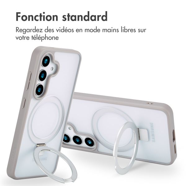 Accezz Coque Ring Stand avec MagSafe Samsung Galaxy S25 Plus - Gris