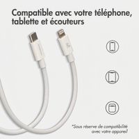 imoshion Câble USB-C vers Lightning Tressé 30 W - 1 mètre - Blanc