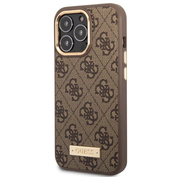 Guess Coque 4G Logo Monogram MagSafe Apple iPhone 14 Pro Max - Marron