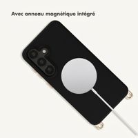 Selencia Coque arrière Rivièra avec MagSafe avec crochets amovibles Samsung Galaxy A55 (5G) / A35 - Velvet Black