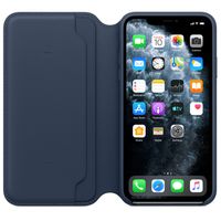 Apple Étui de télephone portefeuille Leather Folio Apple iPhone 11 Pro Max - Deep Sea Blue