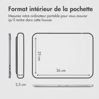 Accezz Pochette ordinateur Leather avec fermeture éclair 15-16 pouces - Noir