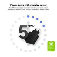 Samsung Adaptateur secteur original avec câble USB-C - Chargeur - Connexion USB-C et USB - Charge rapide - 45 Watt - 1,8 mètres - Noir