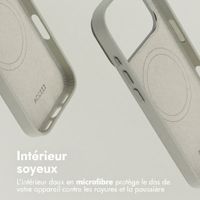 Accezz Coque arrière en cuir avec MagSafe Apple iPhone 18 Pro / 17 Pro - Light Grey