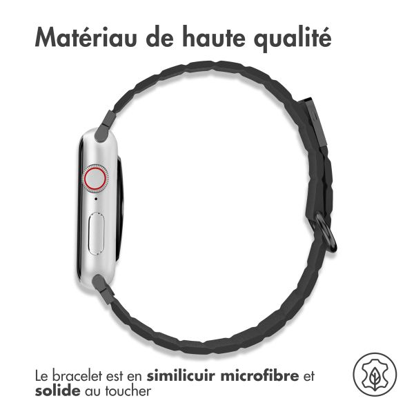 imoshion Bracelet en cuir magnétique Apple Watch | 38/40/41/42 mm - Noir